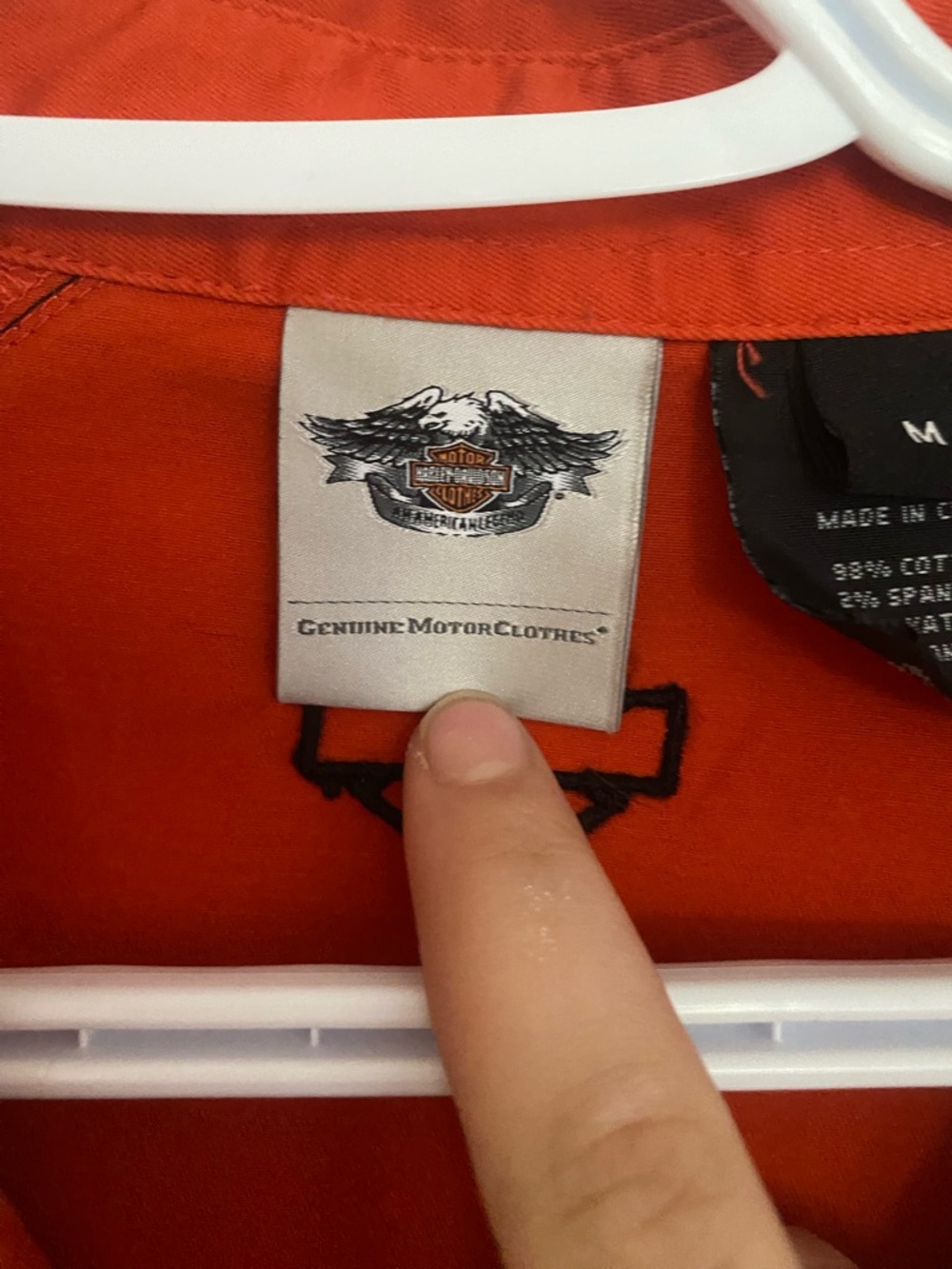 Harley-Davidson Orange and Black Short Sleeve Shirt - Picture 4 of 4